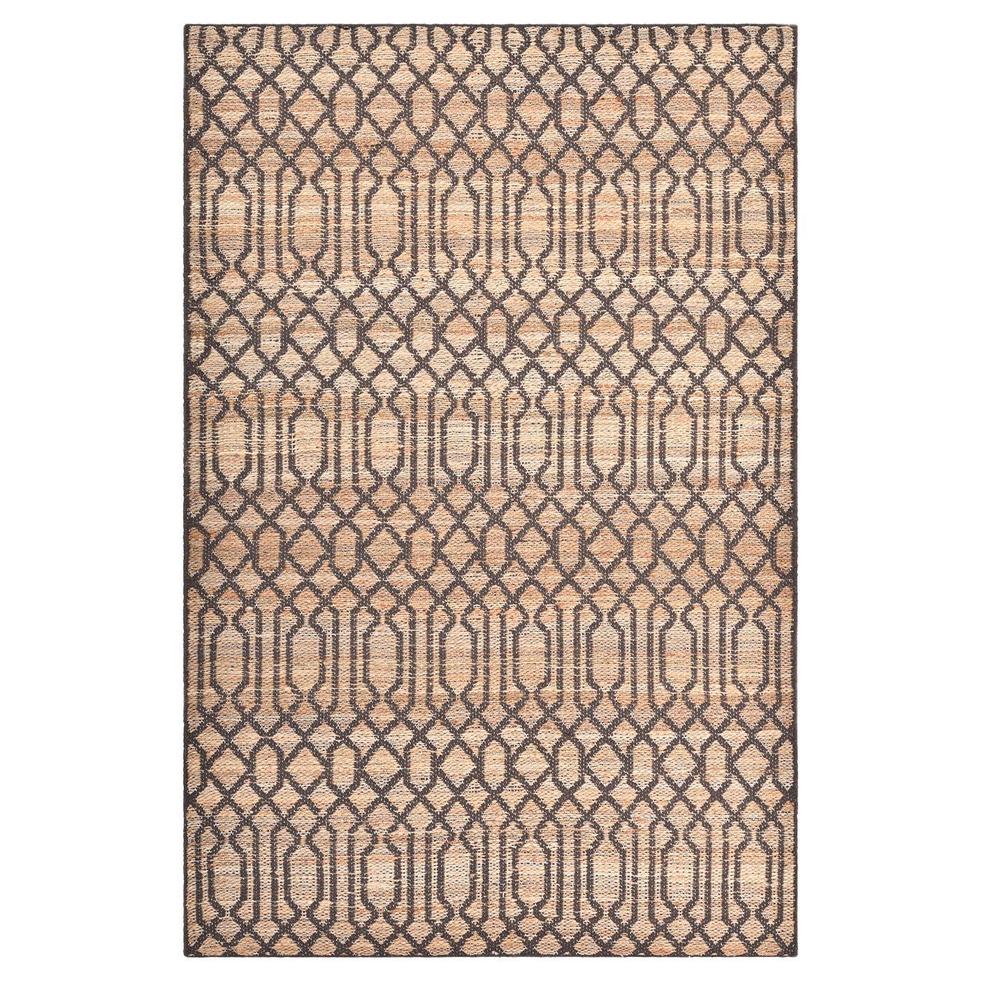 Solo Rugs Transitional Jute Trellis Hand Woven Brown Runner Area Rug For Sale