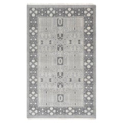 Solo Rugs Transitional Oriental Hand-Knotted Gray Area Rug
