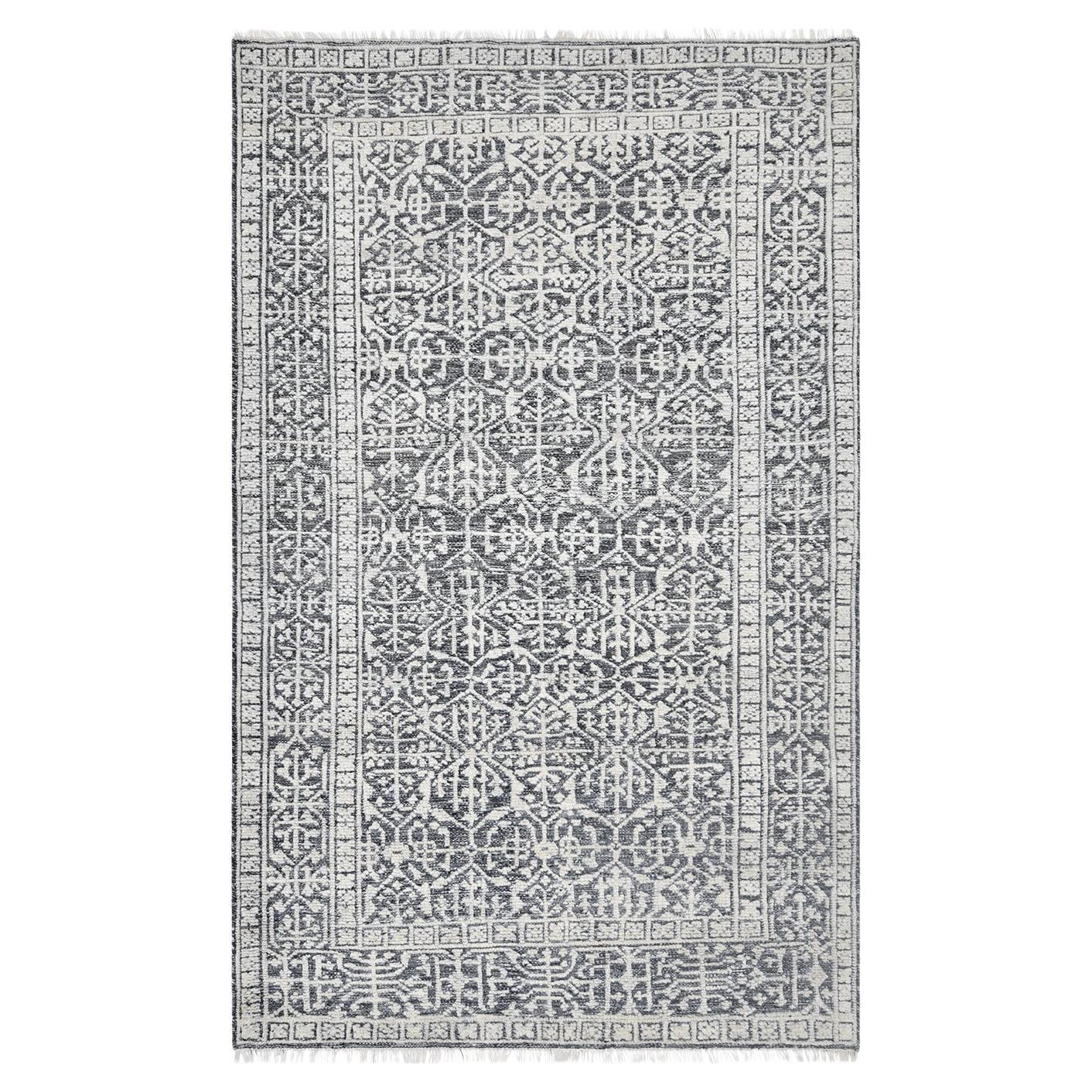 Solo Rugs Transitional Oriental Hand Knotted Gray Area Rug For Sale