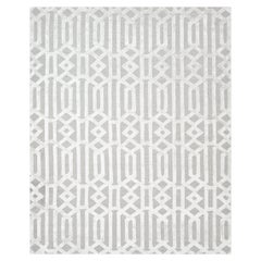 Tapis Solo Transitionnel Trellis Hand Loomed gris 5 x 8 Area Rug