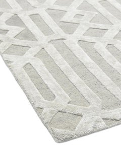 Solo Rugs Transitional Trellis Hand Loomed Gray Area Rug