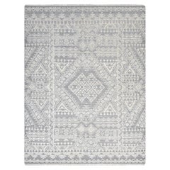 Solo Rugs Tribal Oriental Hand Knotted Ivory Area Rug
