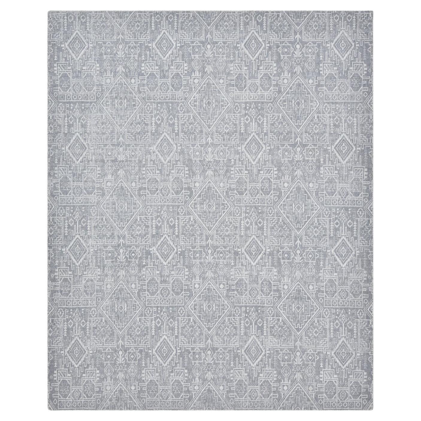 Solo Rugs Tribal Oriental Hand Loom Gray Area Rug For Sale