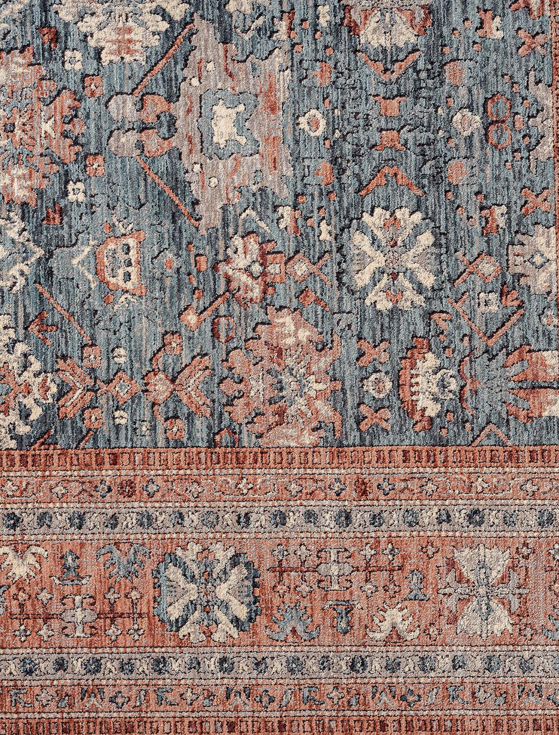 Modern Solo Rugs Vedat Contemporary Oriental Area Rug Blue