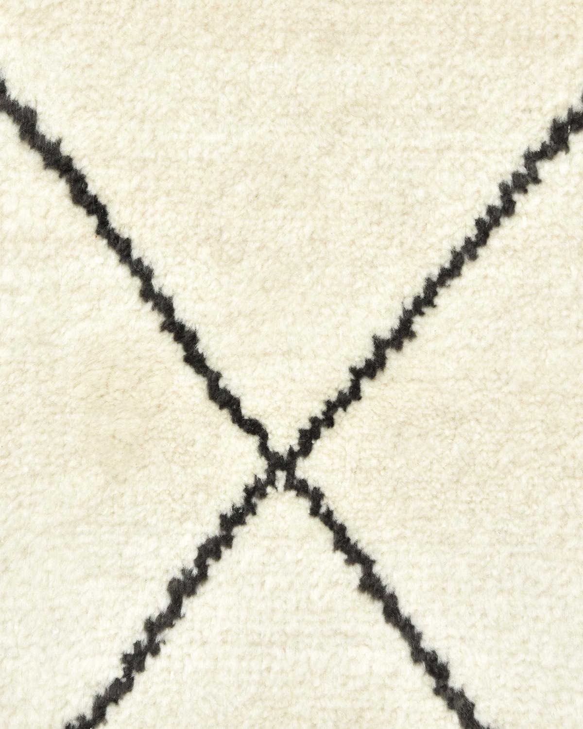 Modern Solo Rugs Wallis Bohemian Moroccan Handmade Area Rug Ivory
