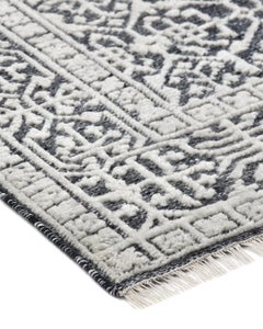 Solo Rugs Yvonne Contemporary Oriental Handmade Area Rug Gray