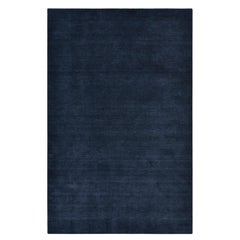 Solo Rugs Zayn Contemporary Solid Handmade Area Rug Blue