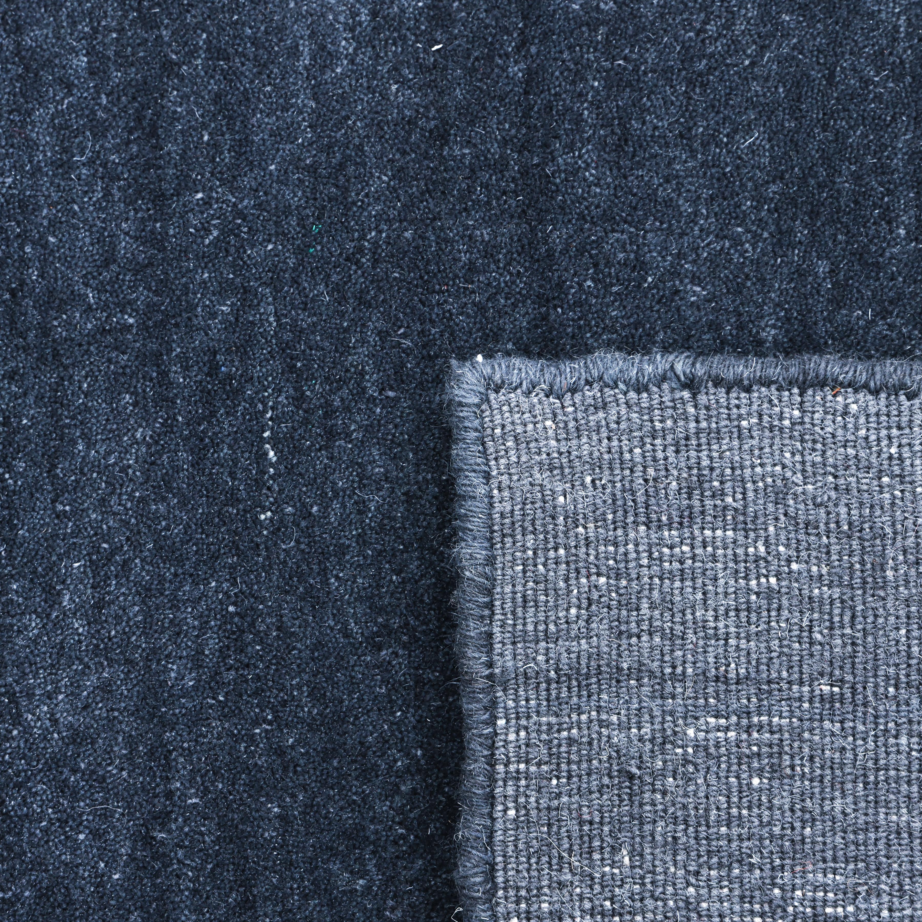Indiano Tappeto d'area blu Made Solid Hand Made Contemporary 5' 0