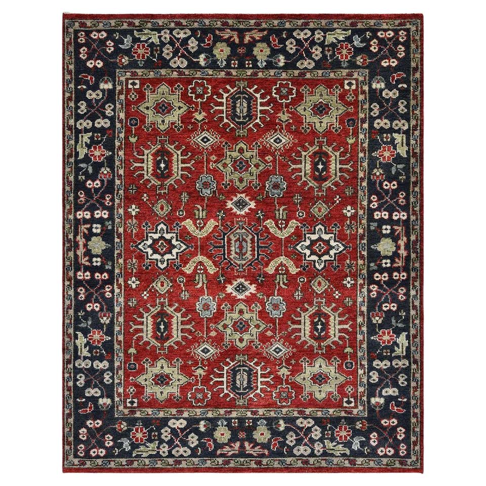 Red Oriental Rug, Handmade Carpet Silk Rugs, Traditional Indian Rugs ...