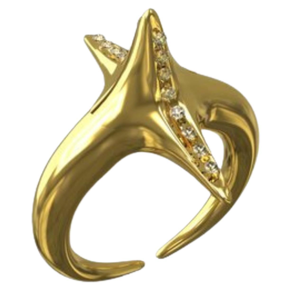 Bague à pointes individuelles en or 18 carats avec diamants