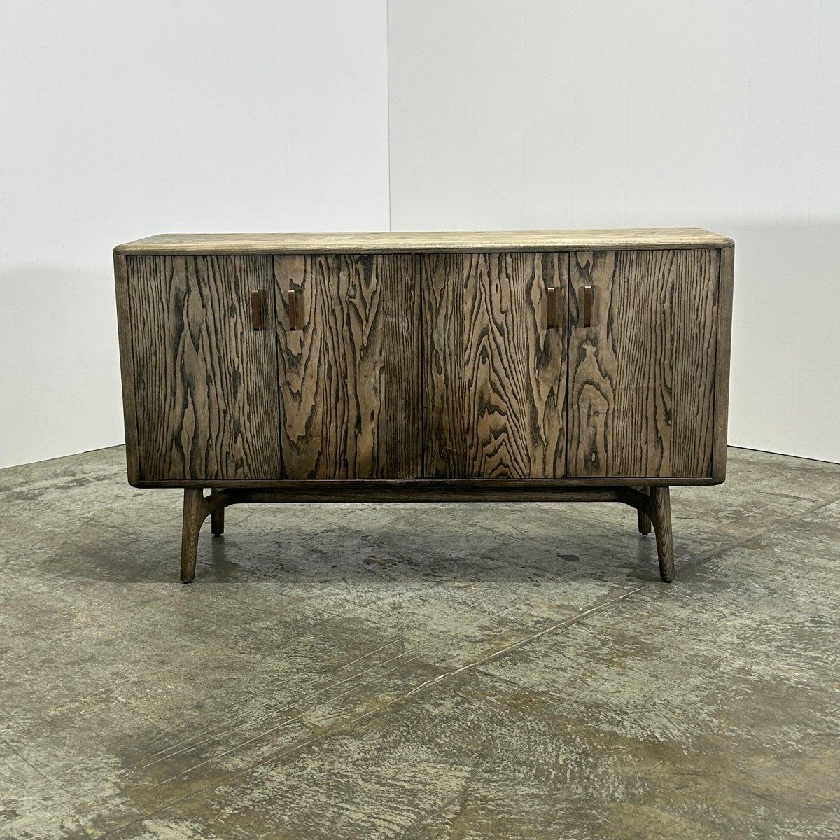 Wood Solo Wide Four Door Cabinet by De La Espada For Sale