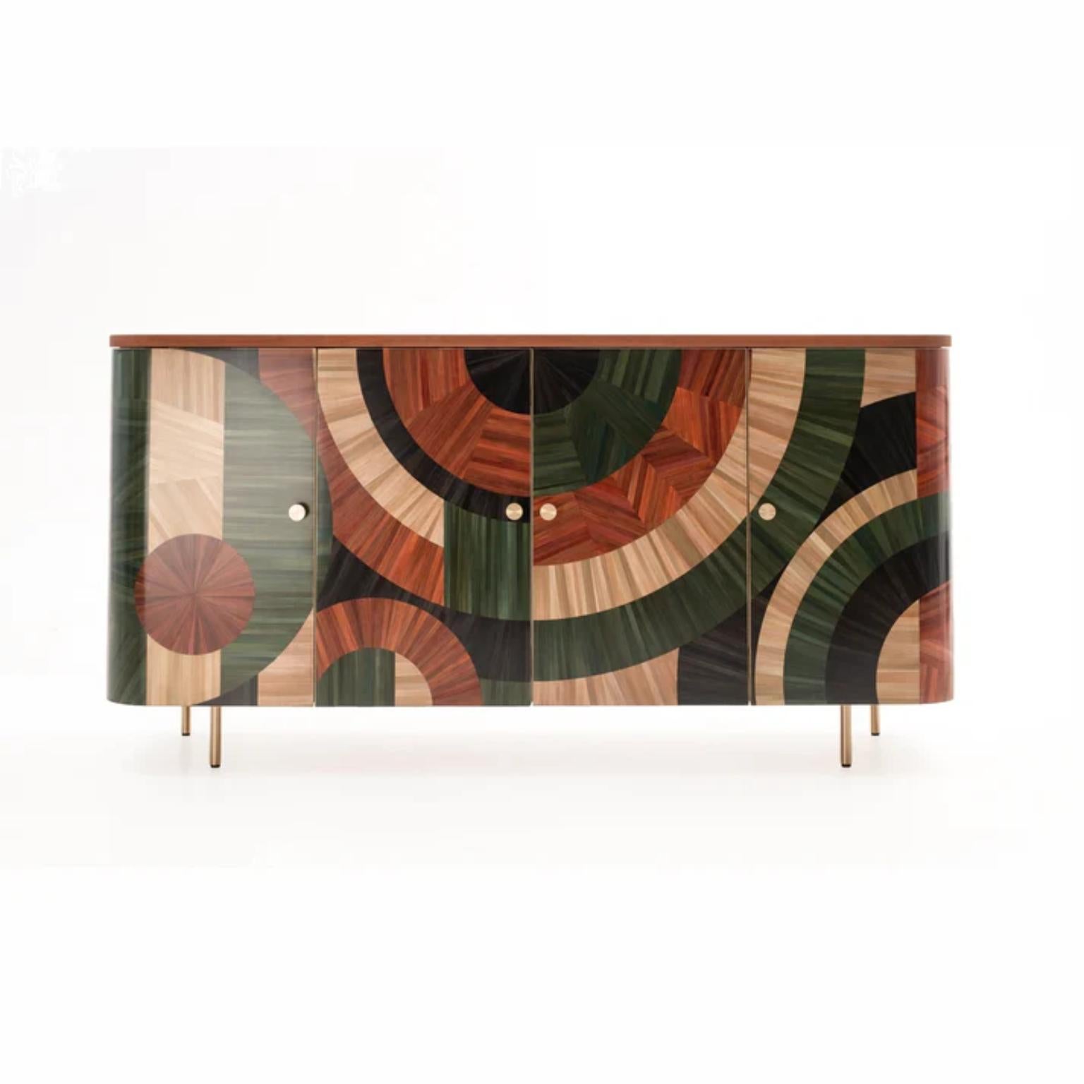 Solomia 4 Cabinet by Ruda Studio
Dimensions: D 45 x W 170 x H 75 cm.
Materials: Solid wood (ash), rye straw inlay, plywood, glass and brass.
Weight: 70 kg.

Dimensions are customizable. Please contact us. 

Inspired by the wealth of Ukrainian land,