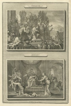 Solomon Anointed King and the Judgment of Solomon, Pieter Mortier, circa 1700