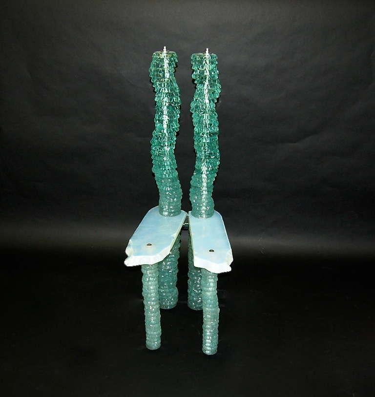 "Solomon" Chair Sculpture by Danny Lane in Stacked Glass, 1988 at 1stDibs