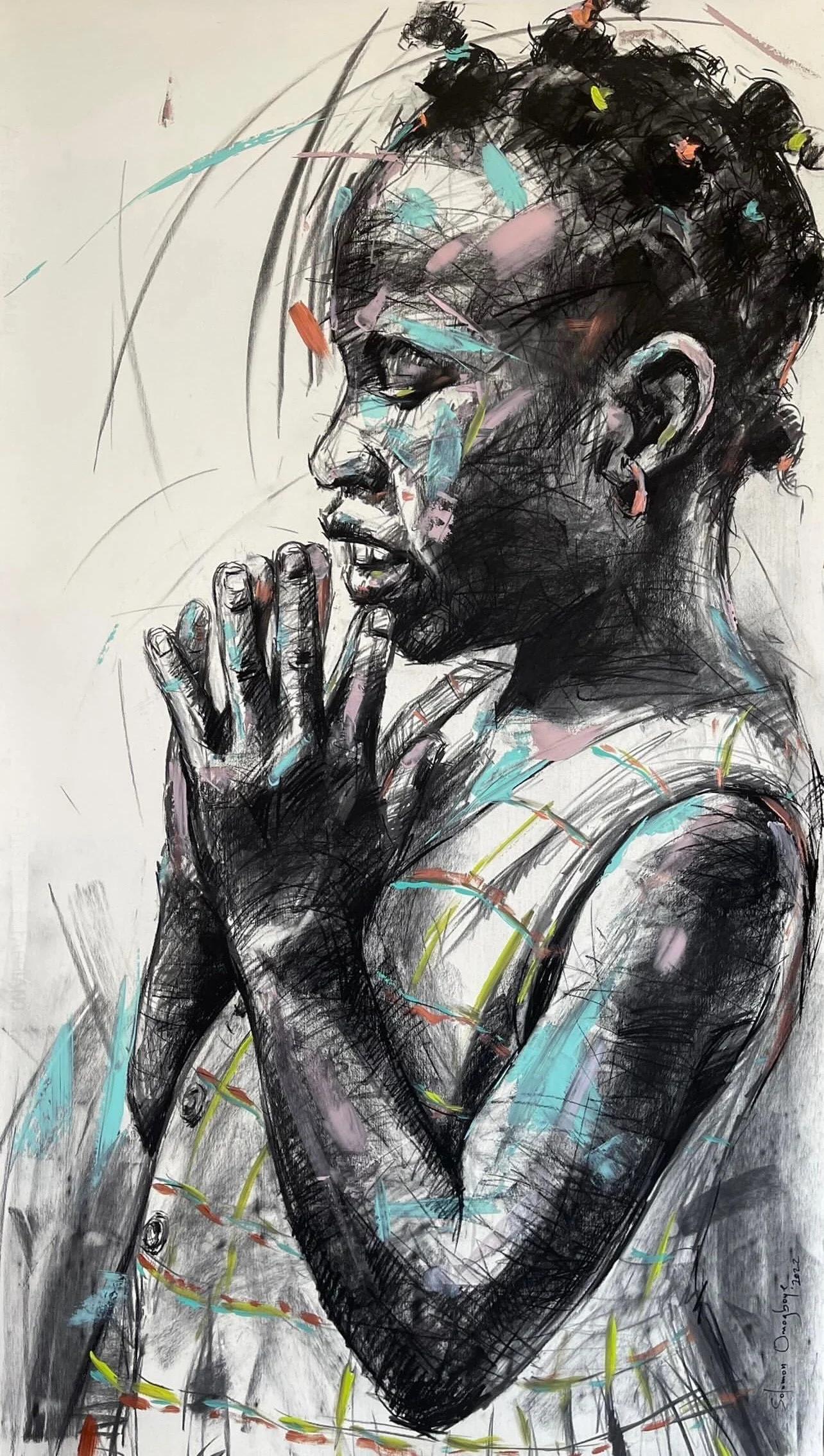 Pray - Painting by Solomon Omogboye