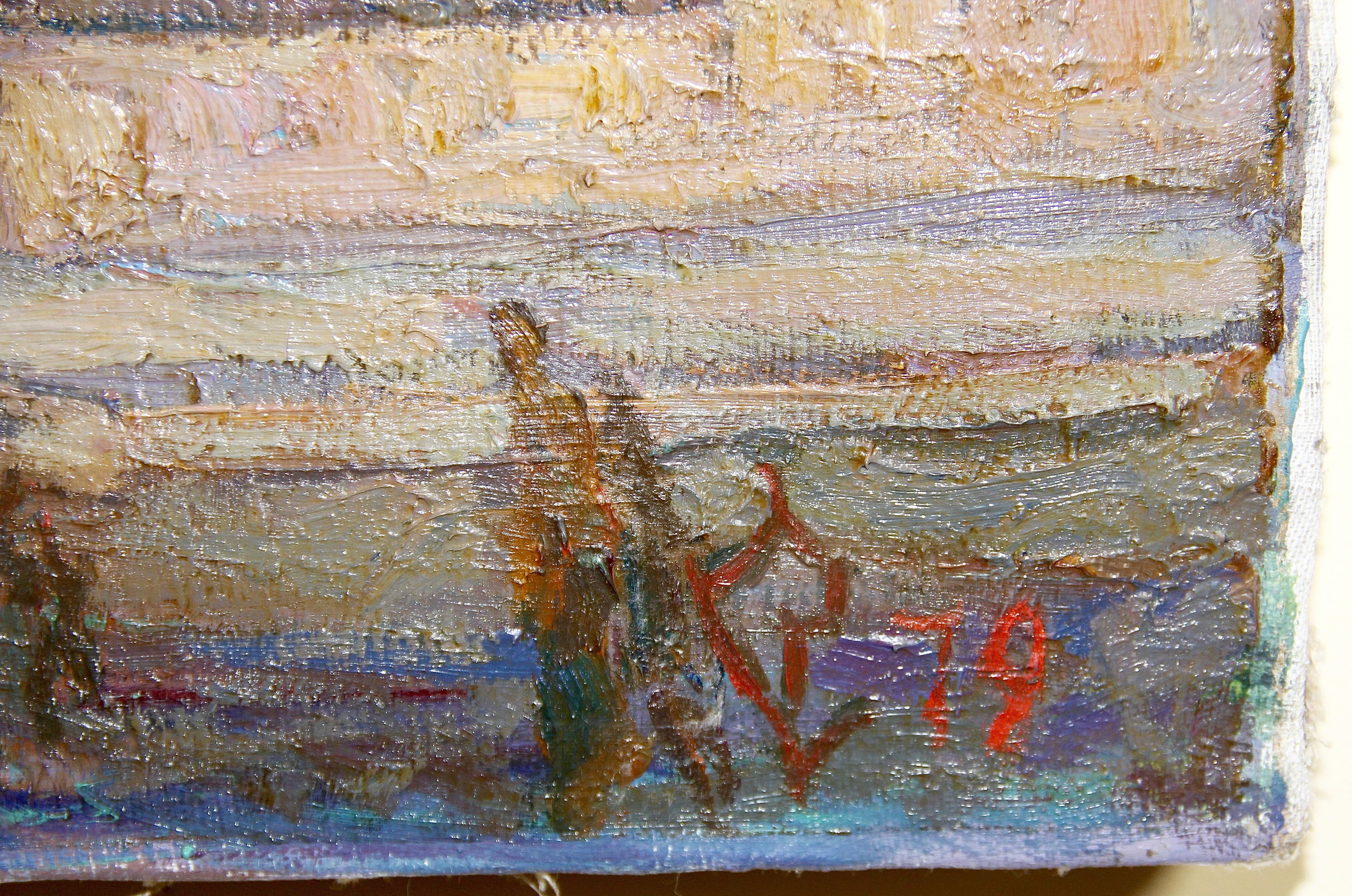On the Red Square, Kremlin, Moscou - Peinture réaliste, paysage, 20e siècle en vente 6