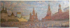 On the Red Square, Kremlin, Moscow - Realist, Landscape Painting, 20th Century