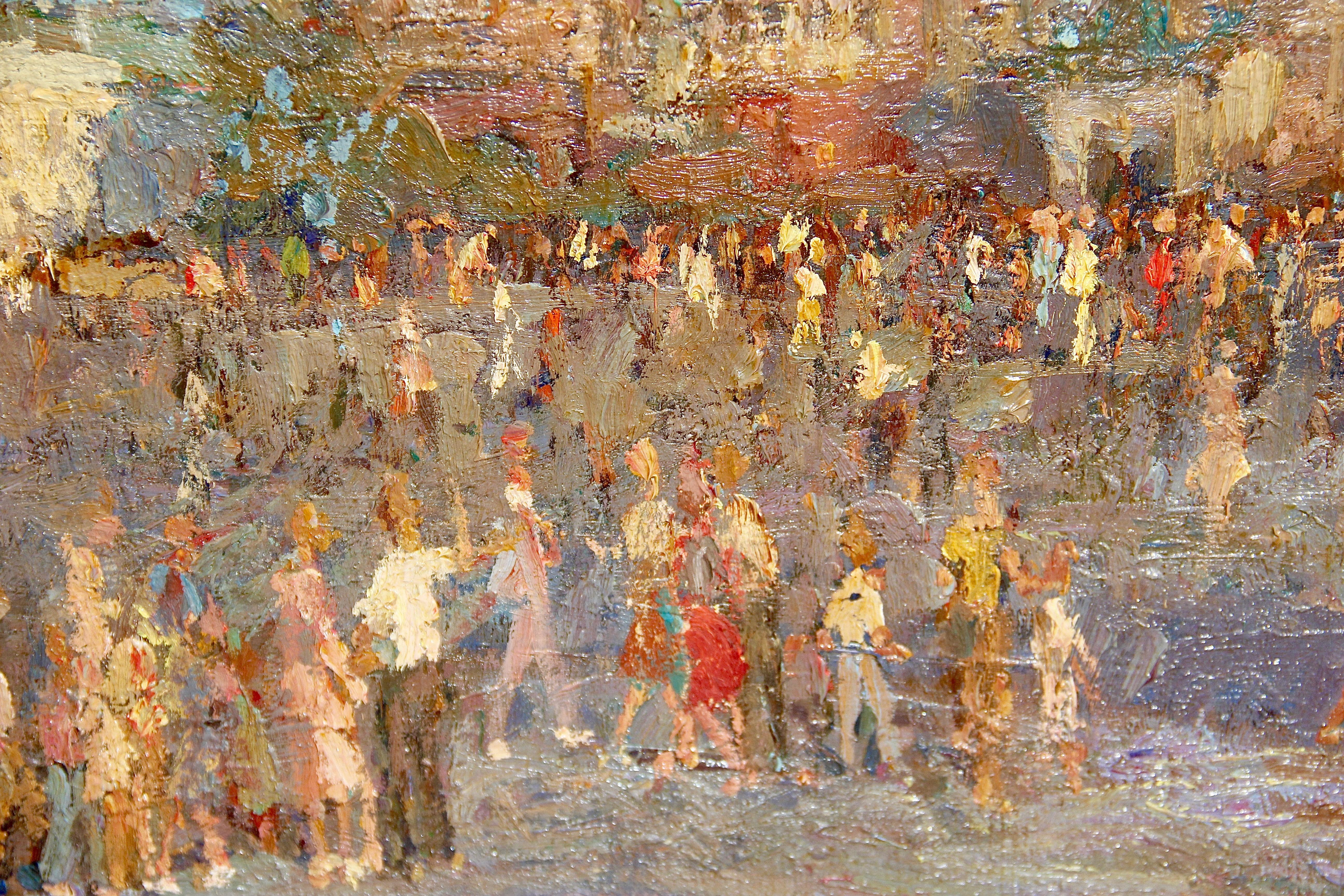 On the Red Square, Kremlin, Moscou - Peinture réaliste, paysage, 20e siècle en vente 3
