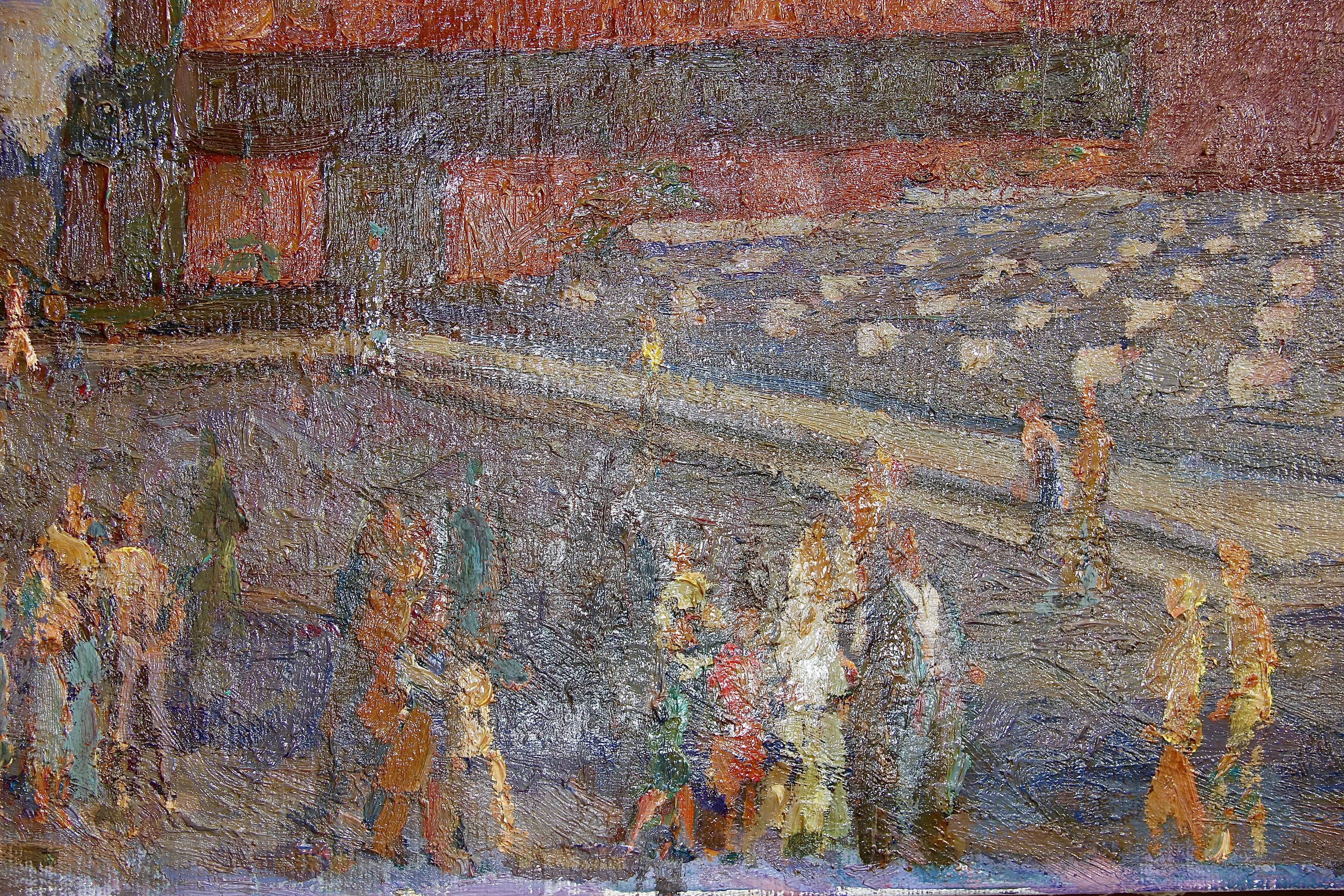 On the Red Square, Kremlin, Moscou - Peinture réaliste, paysage, 20e siècle en vente 4