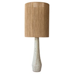 Solstice Matt Speckled Grey Textured Ceramic Table Lamp by Grès Éditions