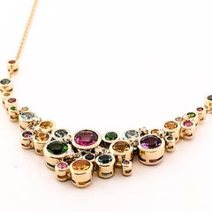 Solstice, Multi Color Gemstone Necklace in 18ky