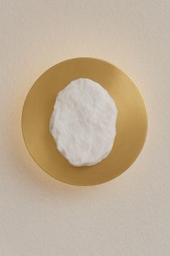 Solsticio Unique Wall Sconce in White Marble & Aluminum by Andres Monnier