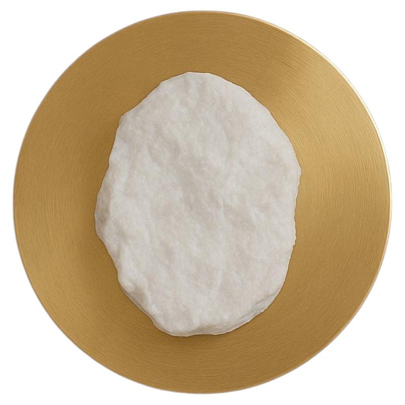 Solsticio Unique Wall Sconce in White Marble & Aluminum by Andres Monnier For Sale