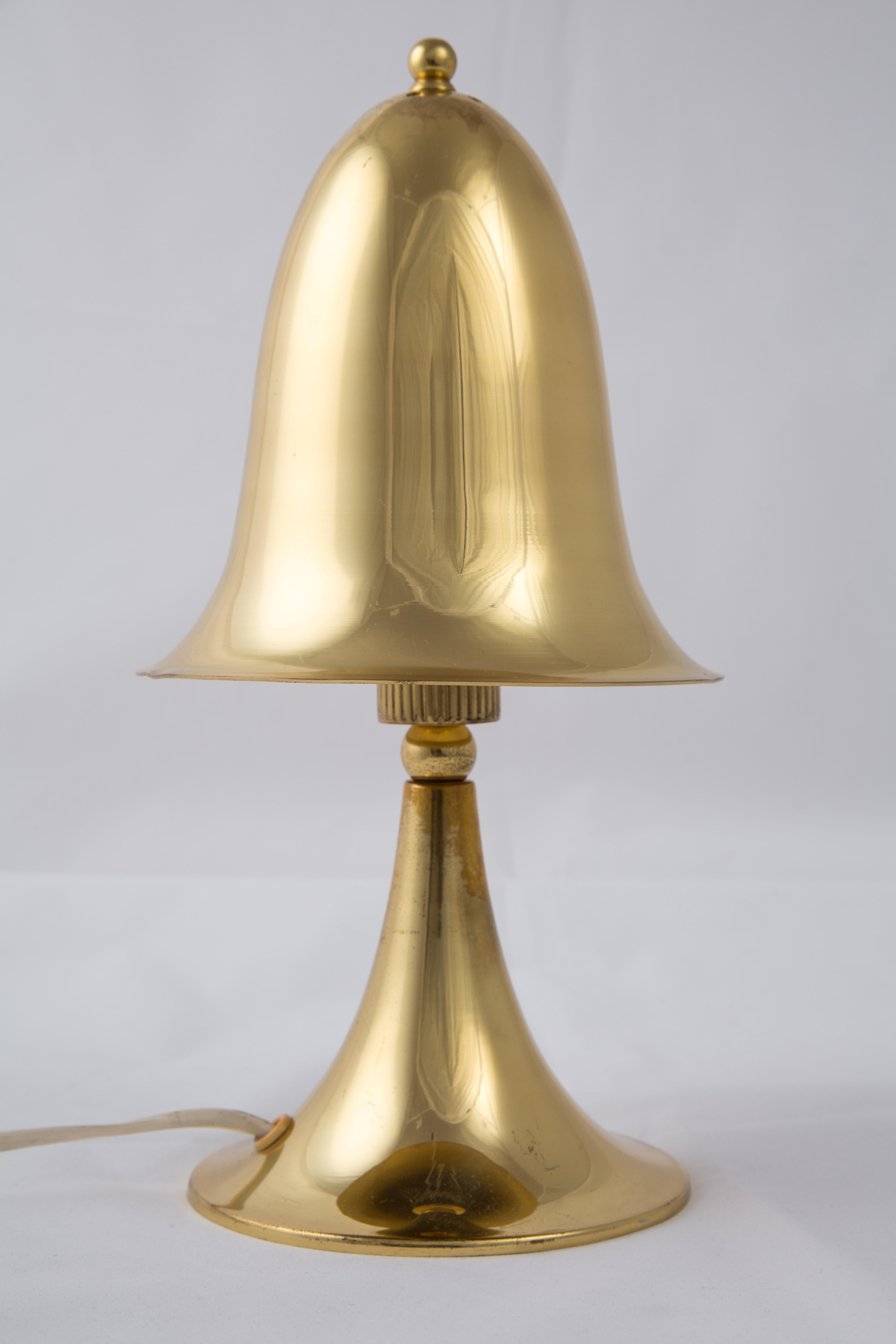 Solve Carlsson Helsingborg Brass Mushroom Lamp In Fair Condition In LA Arnhem, NL