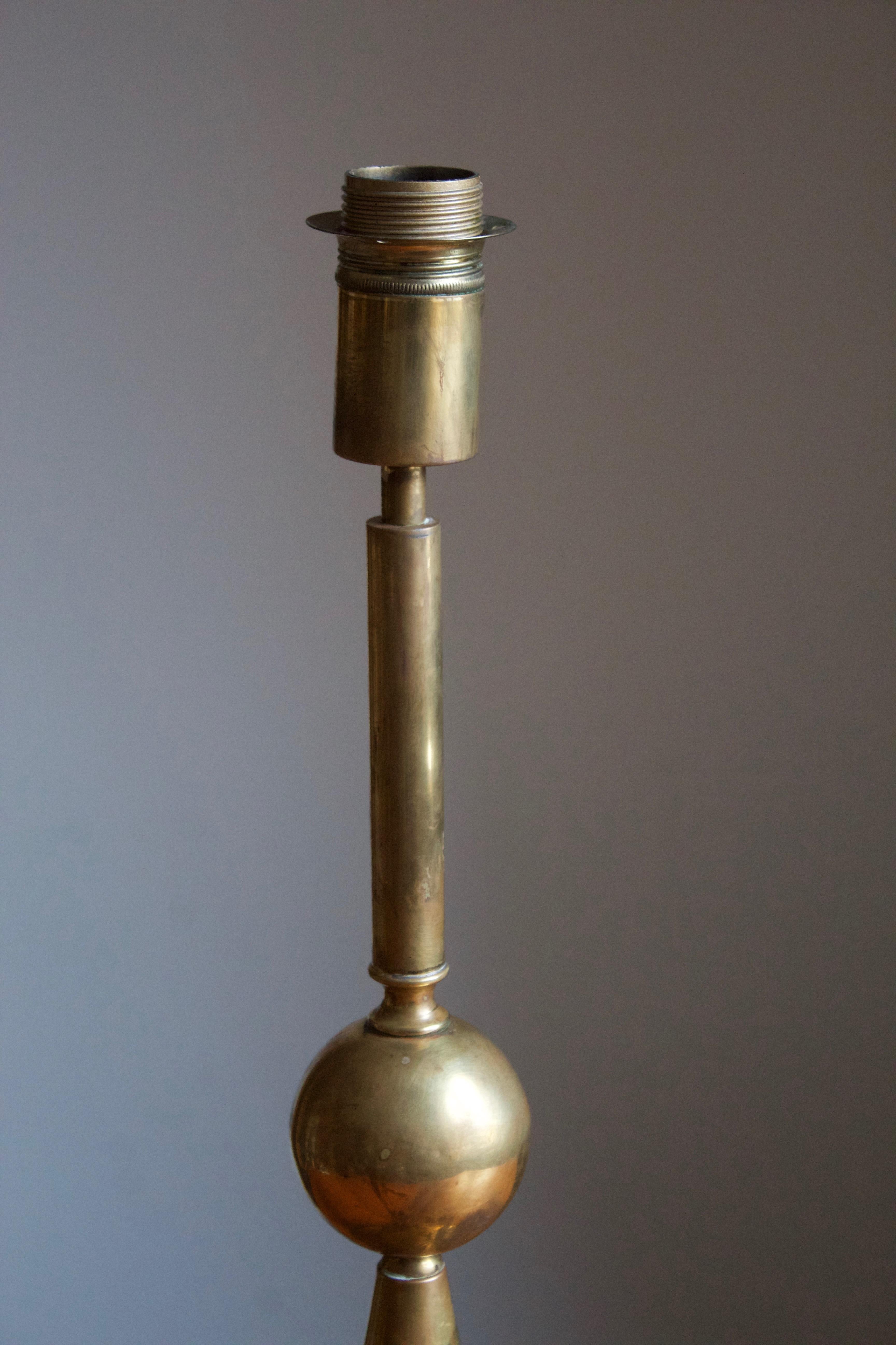 Swedish Sölve Carlsson, Sizable Table Lamp, Brass, Helsingborg, Sweden, 1991