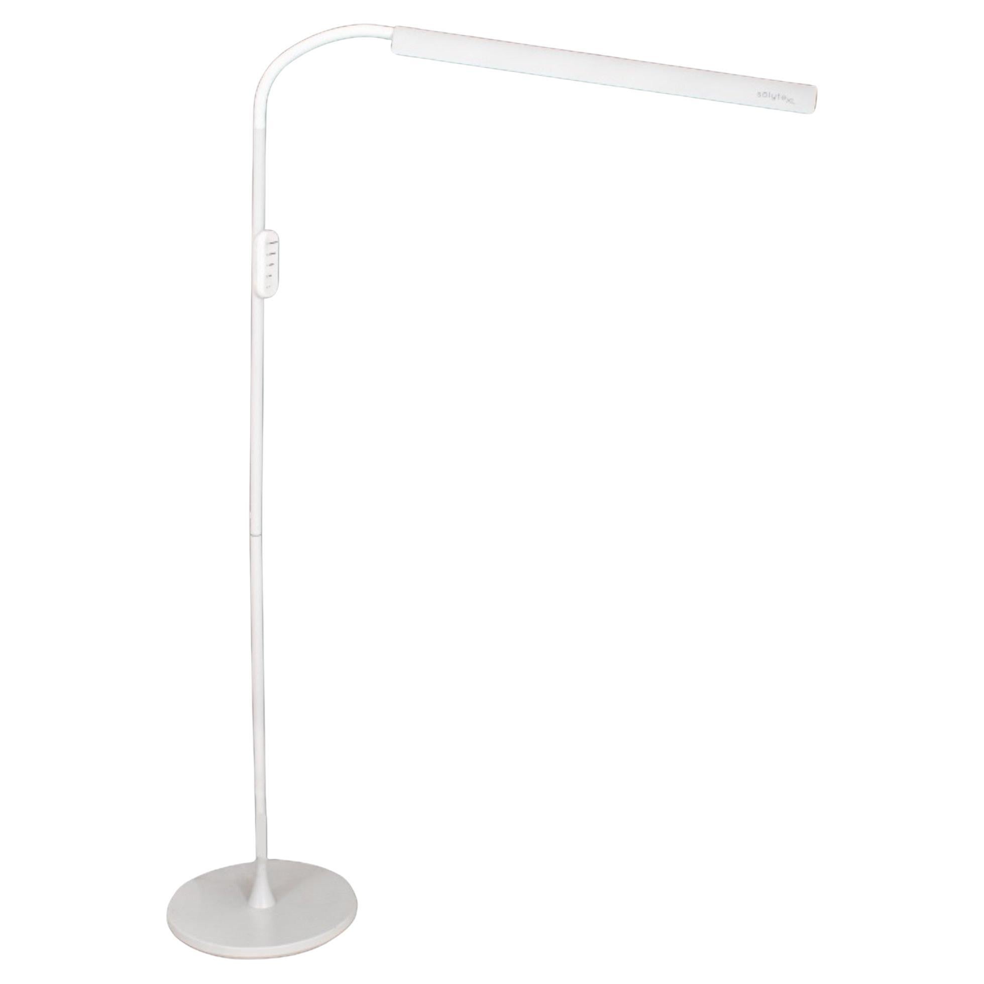Solyte XL White Mat Metal Reading Floor Lamp For Sale