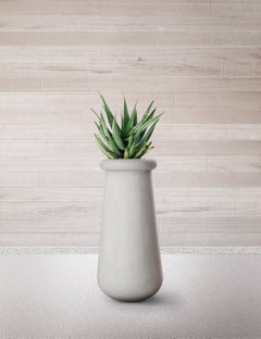 Soma Slim White Stone Planter by Indigenus