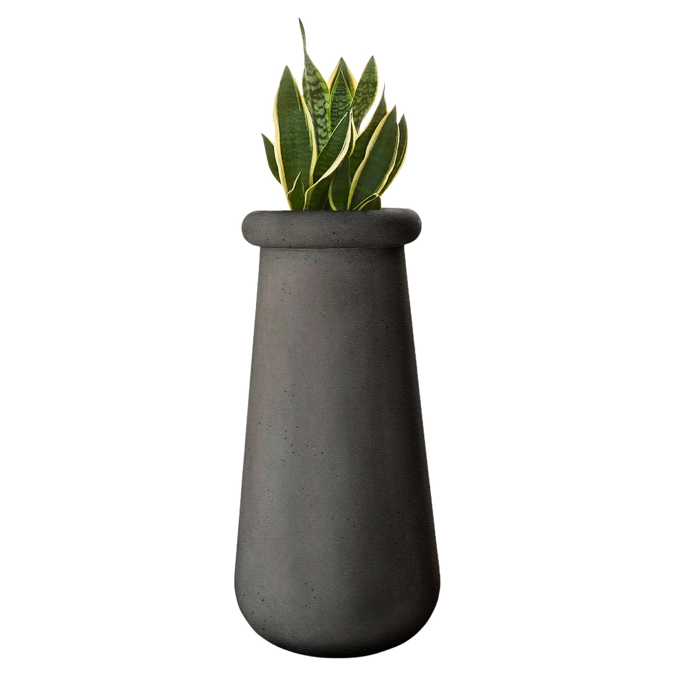 Soma Slim XS Black Stone Planter by Indigenus
