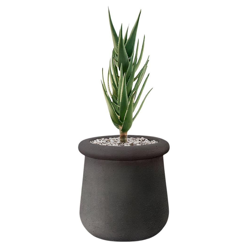 Soma Small Black Stone Planter by Indigenus