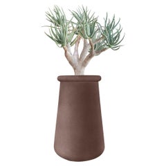 Soma Tall Brown Stone Planter by Indigenus
