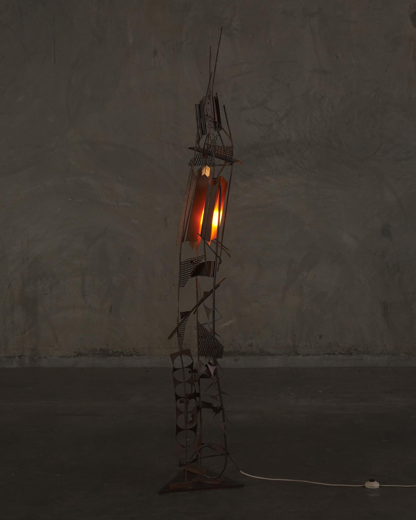 Metalwork Somatische Variatonen Floor Lamp Signed G.A Frisch For Sale
