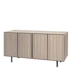 Crédence Sombra en placage d'acier et de chêne blanc