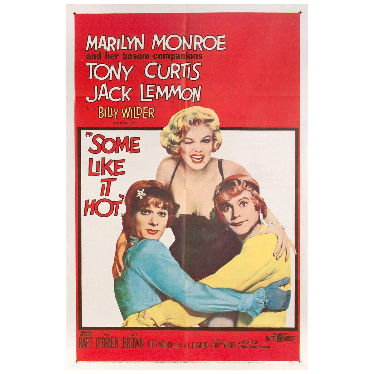 "Some Like It Hot" 1959 U.S. One Sheet Film Poster For Sale