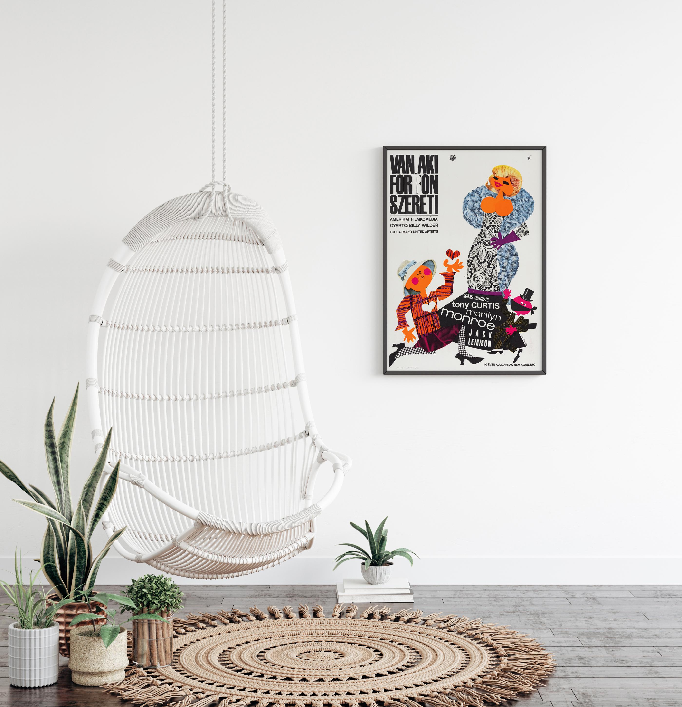Manche mögen's heiß' Original Vintage Filmplakat, Ungarn, 1965 (Moderne der Mitte des Jahrhunderts) im Angebot