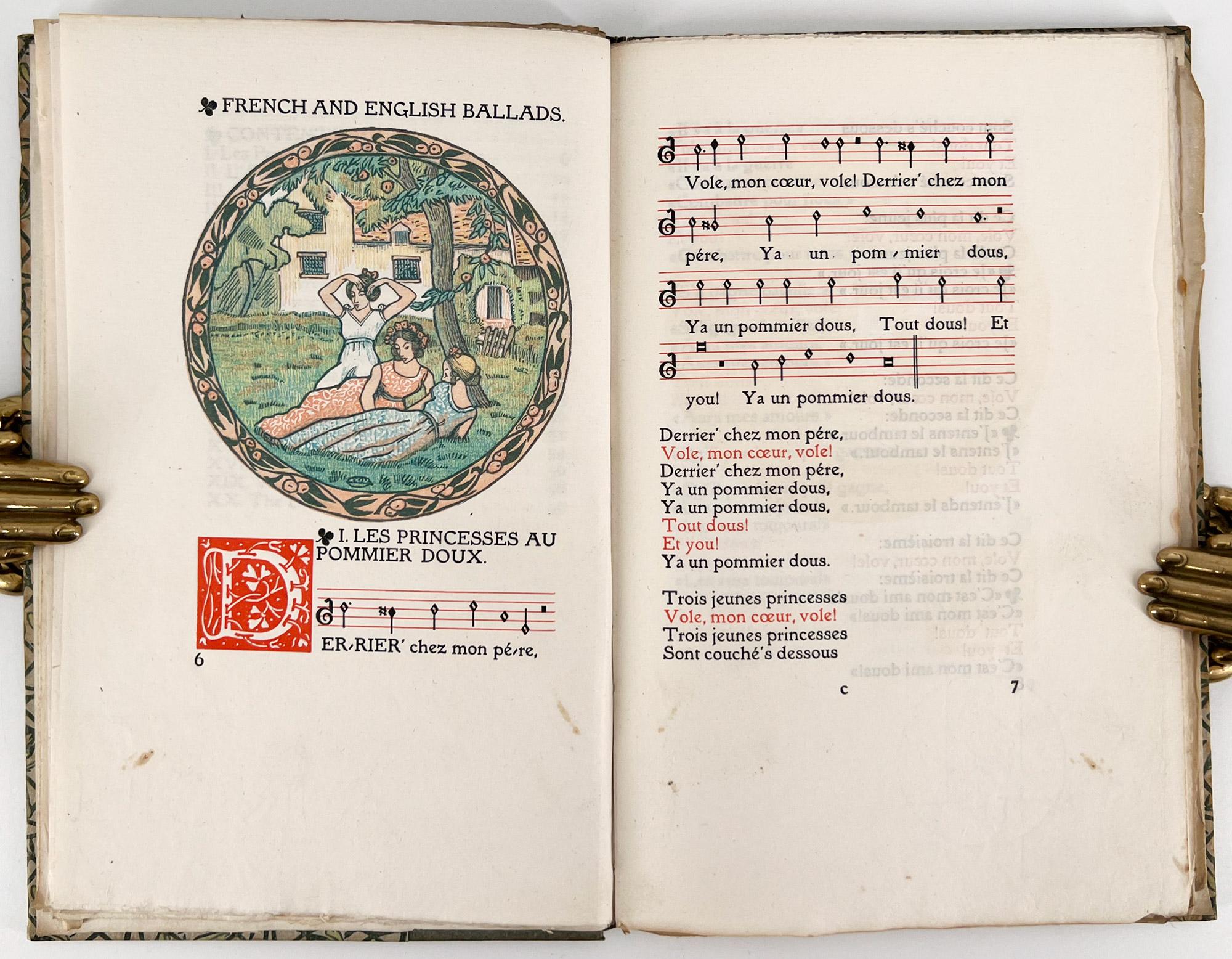 A cura di R. Steele
Hammersmith: Eragny Press, 1905. 
Edizione limitata. 
8vo; 8 3/4 x 5 3/8 pollici 208 x 133 mm) 60, (2) pp., stampato su carta Arches a mano in rosso e nero; frontespizio a 5 colori di Lucien Pissarro e colophon sempre di