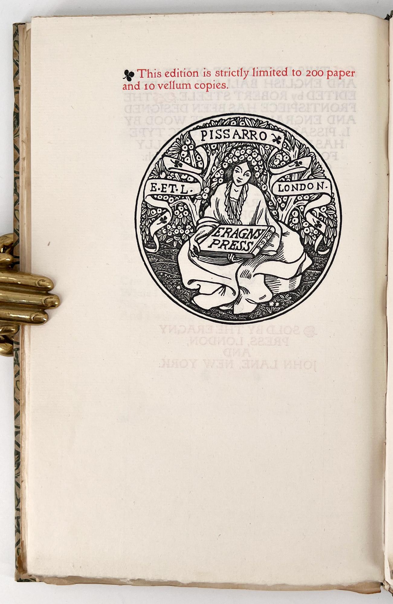 Inglese Alcune antiche ballate francesi e inglesi - ERAGNY PRESS in vendita