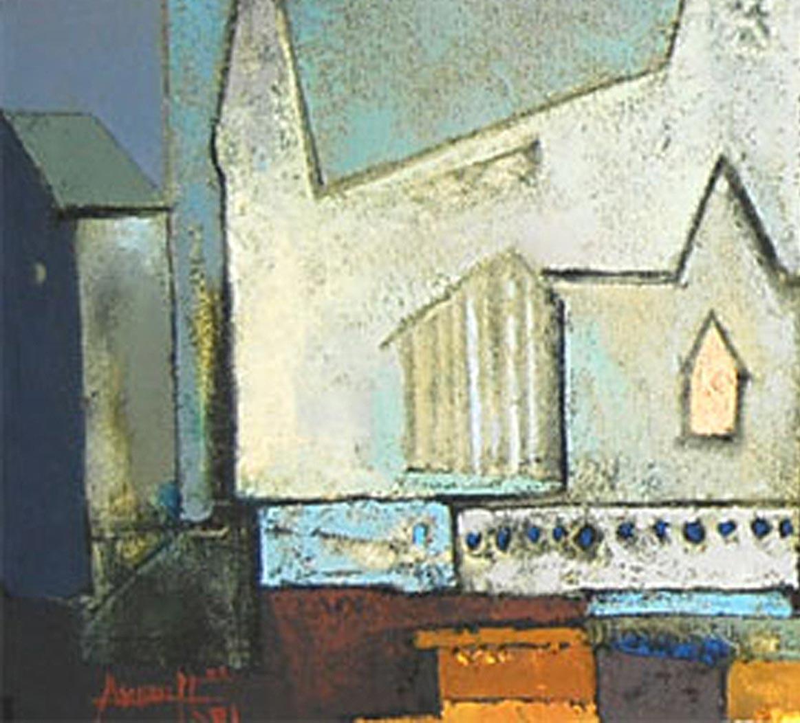 abstract paintings of houses