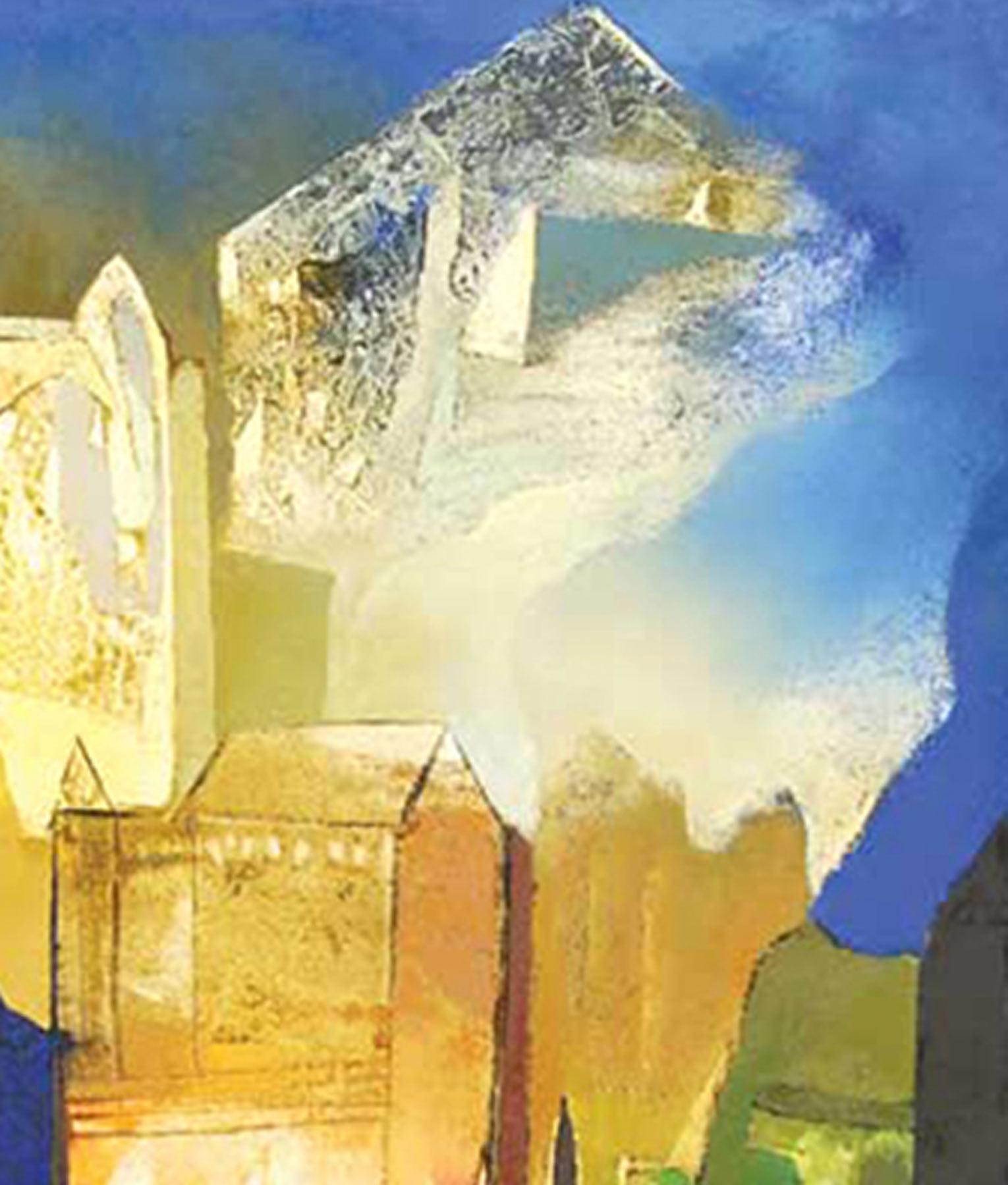 Strutture, Pittura, Olio su tela, Banda di colori di Artista Indiano 