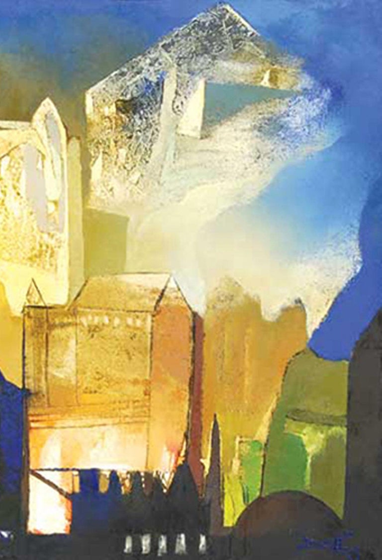 Somenath Maity Structures Painting Oil On Canvas Band Of