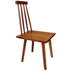 Silla de Comedor Sommar de Roble Blanco con Respaldo de Husillo