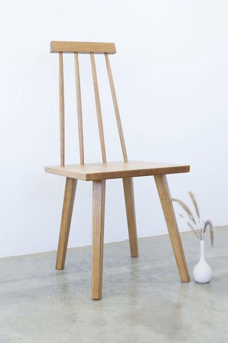 Shaker Sommar Dining Chair in White Oak with Spindle Back in Stock For Sale