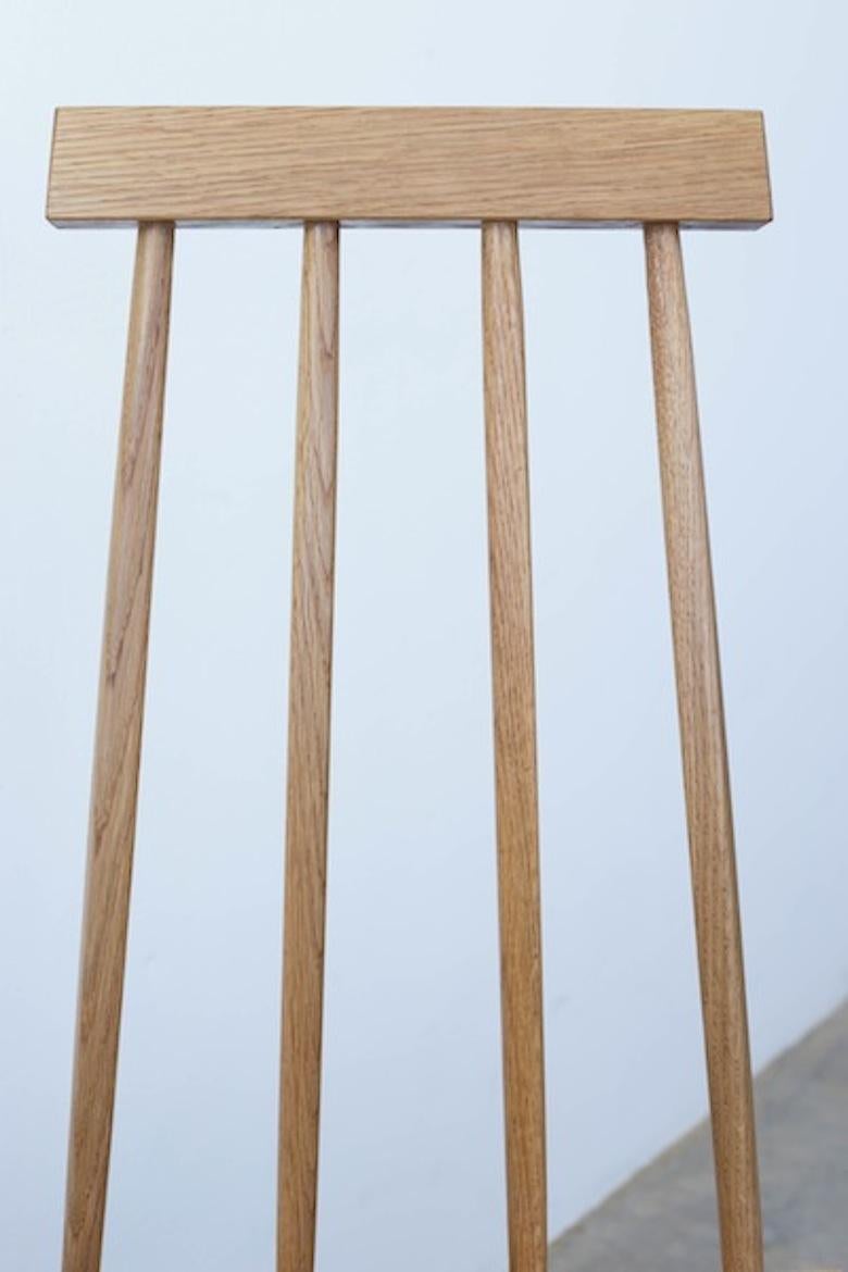 Sommar Dining Chair in White Oak with Spindle Back in Stock In New Condition For Sale In Los Angeles, CA