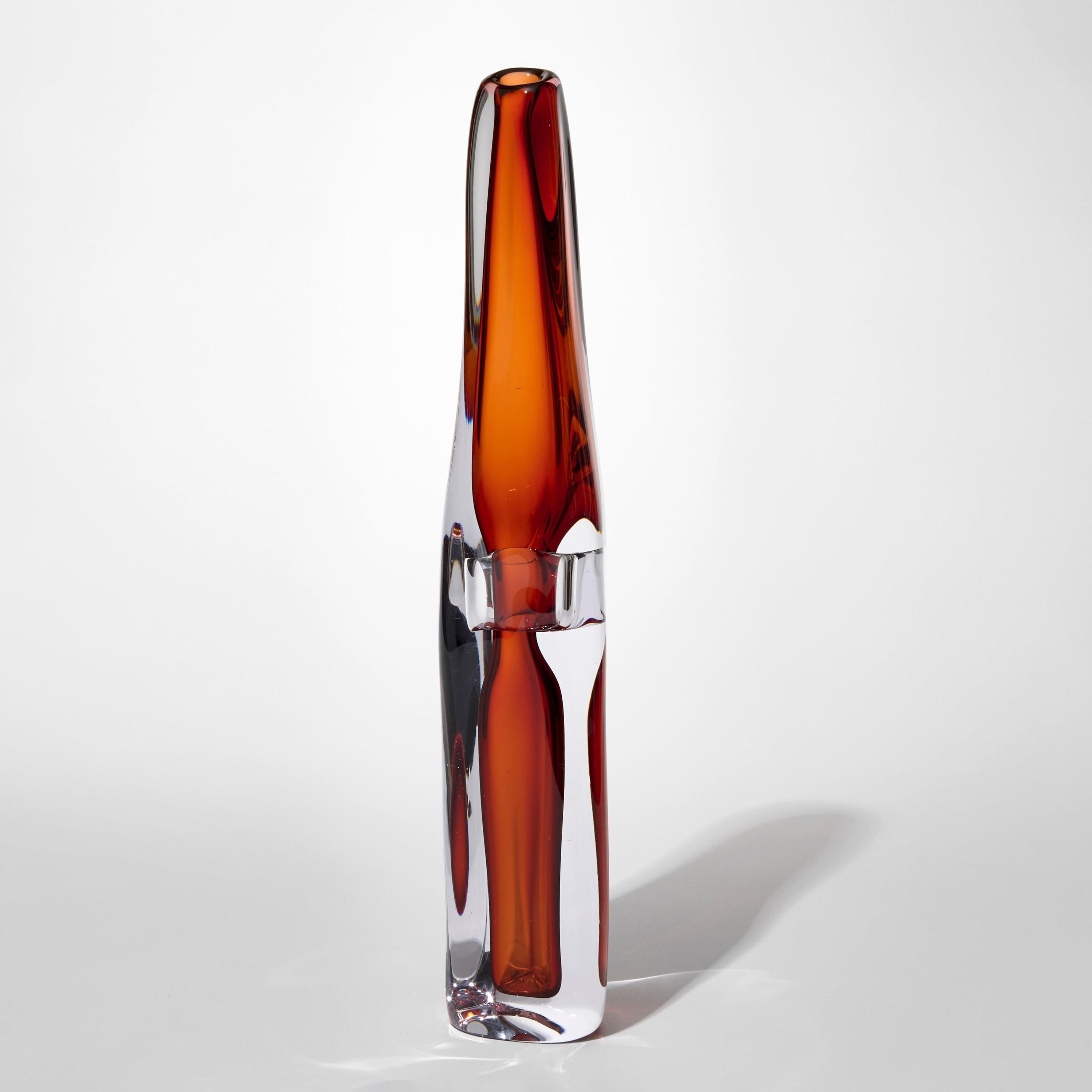 Organico moderno Sommarial in Apricot, una scultura in vetro fluido arancione di Vic Bamforth in vendita