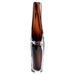 Sommarial in Gold Topaz, fluid rich amber / brown glass artwork by Vic Bamforth