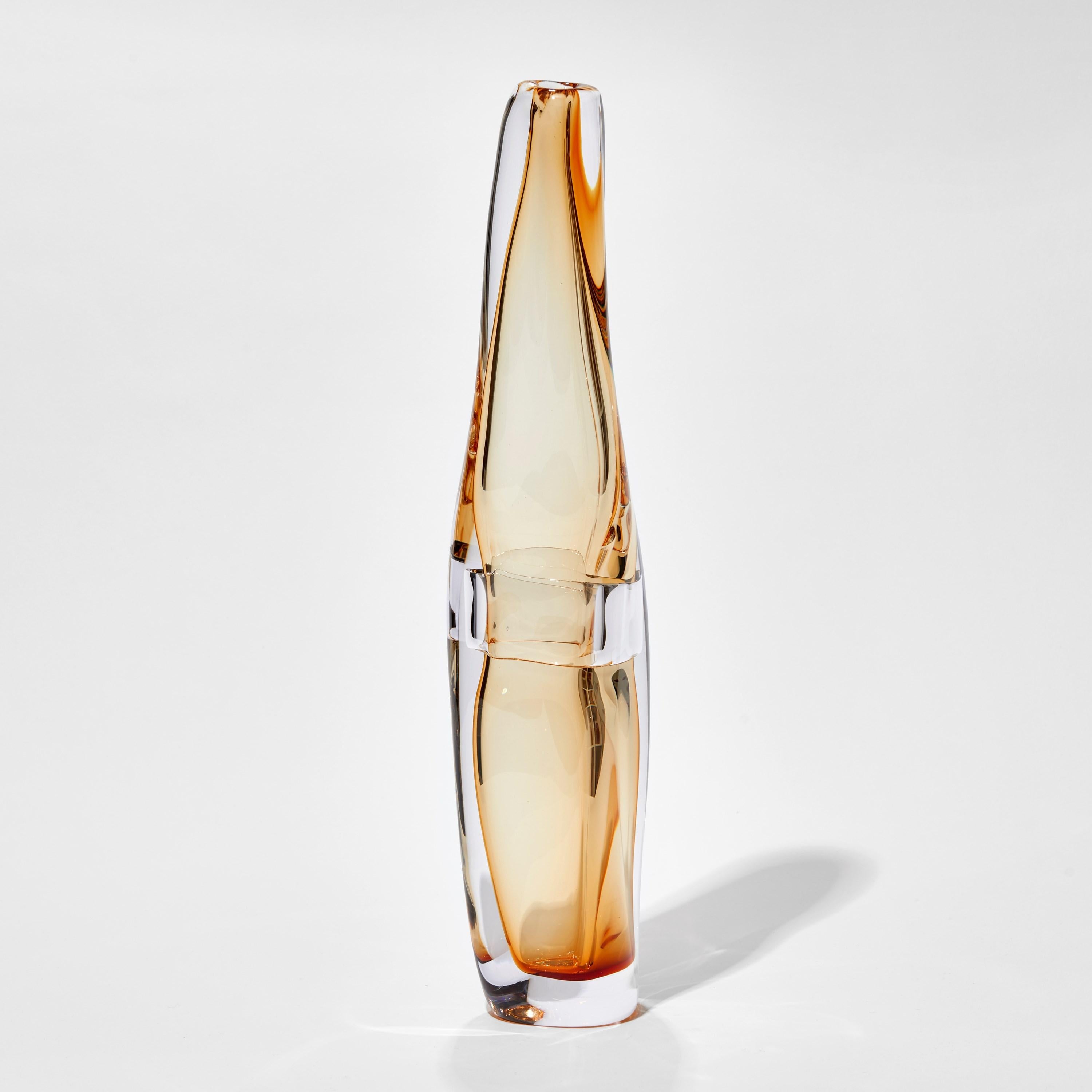 'Sommarial in Whiskey' is a unique handblown sculptural glass vessel by the British artist, Vic Bamforth.

Bamforth is an artist who has helped to bring the highly demanding graal technique into the 21st century. He combines hand-painting and glass