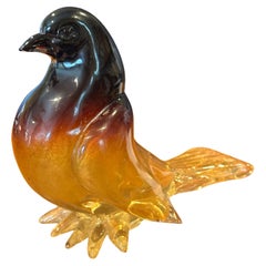 Escultura de pájaro en vidrio artístico Sommerso de Murano Glass